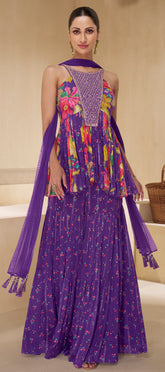 Latest designer dress on pure Fabric with detailed indian inspired floral print designer dress